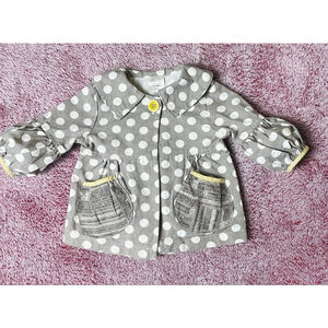 Baby Persnickety Jacket Gray White Polka Dot 18 Months